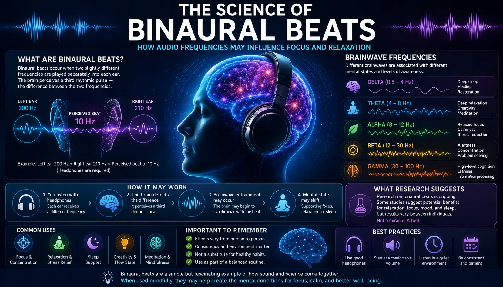 The Science of Binaural Beats: How Audio Frequencies May Influence Focus and Relaxation