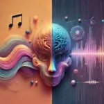 Person comparing meditation music and brainwave audio while studying with headphones in a calm workspace